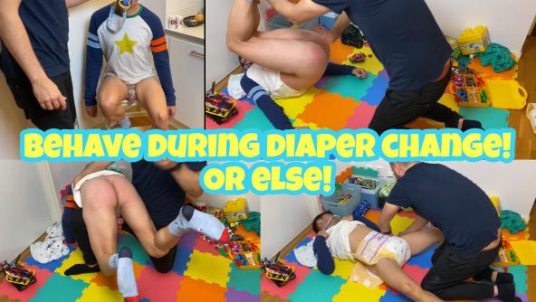 Behave during diaper change! Or else!