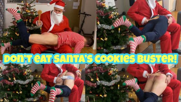 Don't eat Santa's cookies Buster!