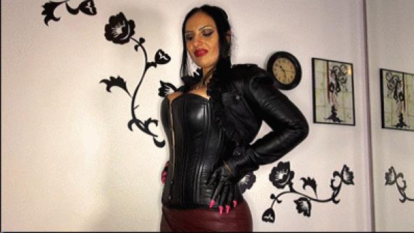 Wank for Mistress Ezada in leather