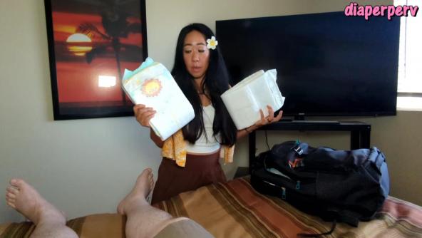 Diaperperv POV casual diaper change in backseat
