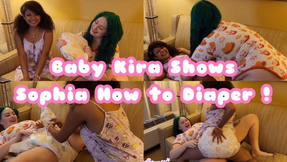 Baby Kira Shows Sophia How to Diaper!