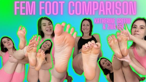 4K/ Ziva Fey - Fem Foot Comparison With Katherine Greene