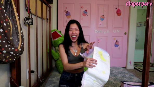 Mean college girl has to change messy adult diaper!