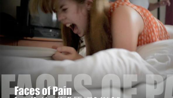 FACES OF PAIN - Corporal Punishment for Christy with Daddys Belt